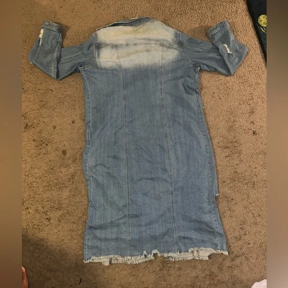 Aphrodite Distressed Denim Longline Shirt Dress size 2XL(16P) - Picture 5 of 5